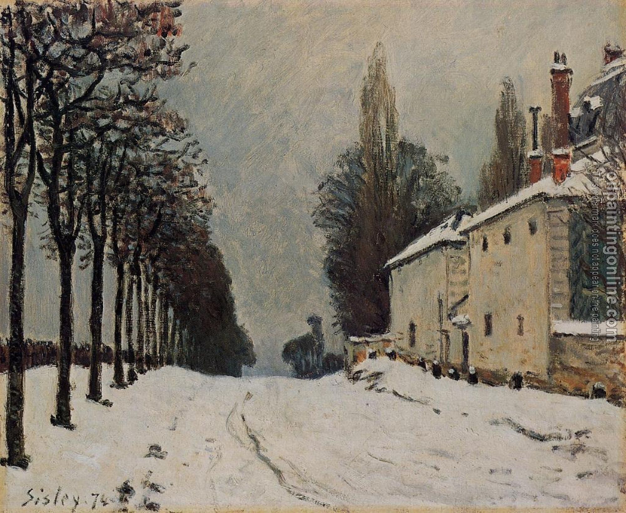 Sisley, Alfred - Snow on the Road, Louveciennes, Chemin de la Machine